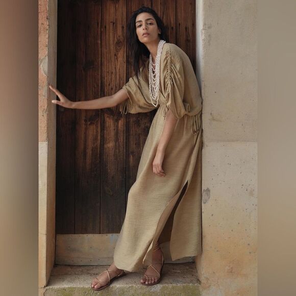 ZARA BOHO MIDI TUNIC DRESS - Picture 1 of 2
